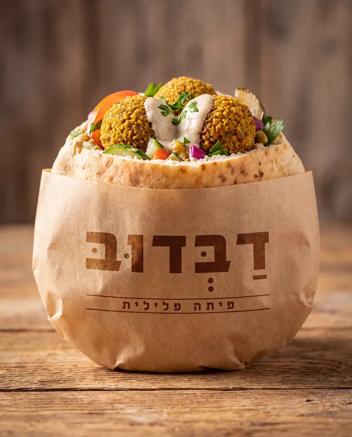 פיתה פלאפל פתוחה